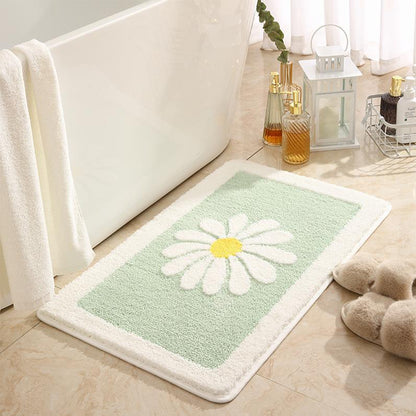 Non-Slip Faux Cashmere Bath Mat 80x50cm Water Absorbent