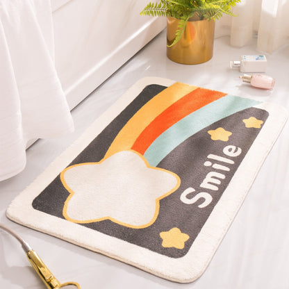 Non-Slip Faux Cashmere Bath Mat 80x50cm Water Absorbent