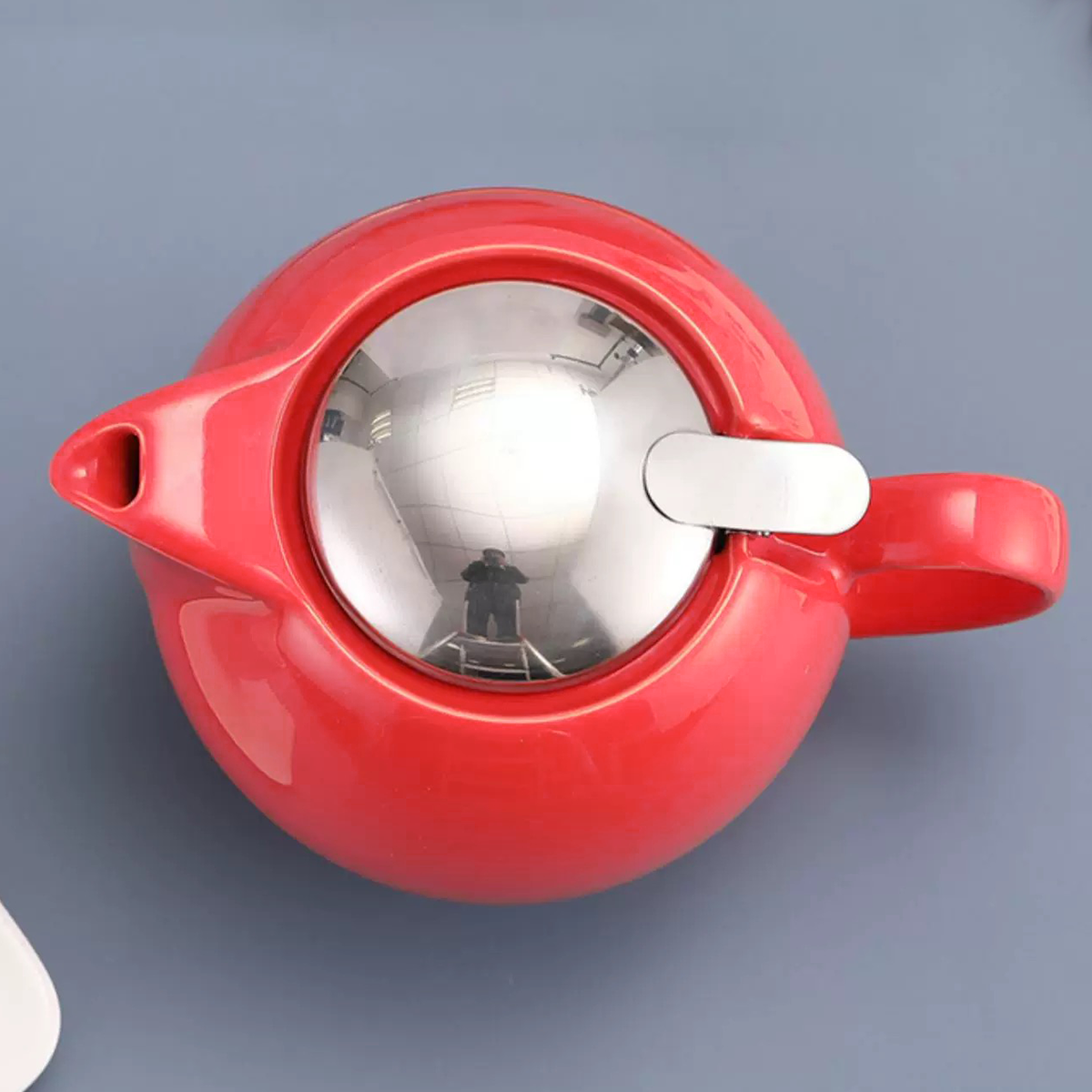 Ceramic Teapot with Stainless Steel Filter and Lid