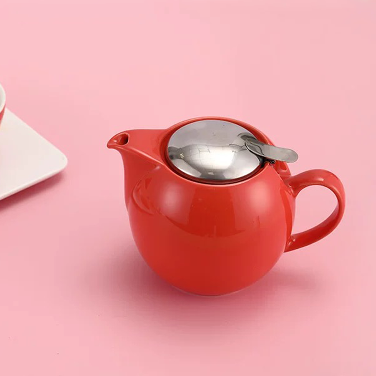 Ceramic Teapot with Stainless Steel Filter and Lid