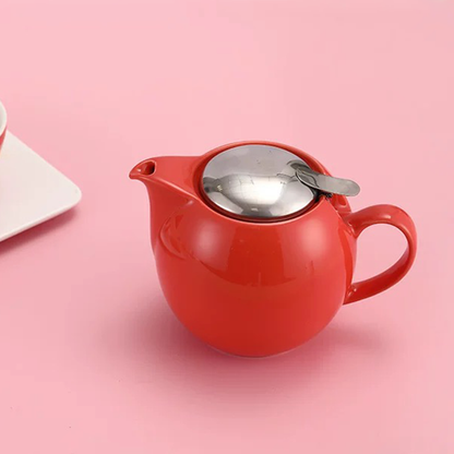 Ceramic Teapot with Stainless Steel Filter and Lid