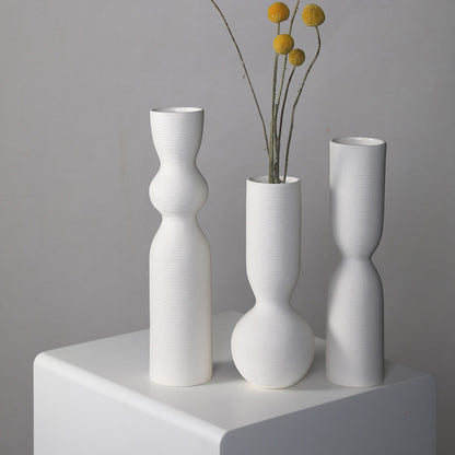 Simple White Ceramic Vase Ornament for Living Room Bedroom Decor