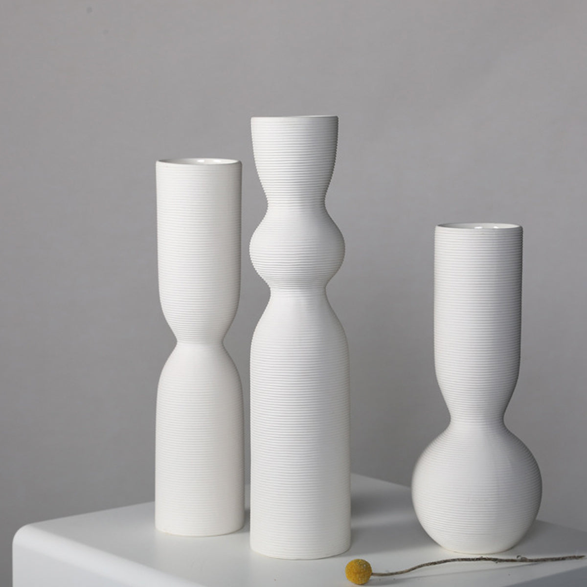 Simple White Ceramic Vase Ornament for Living Room Bedroom Decor