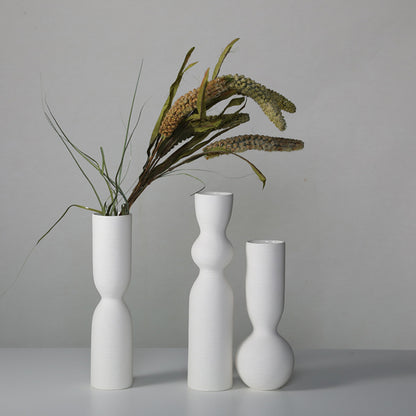 Simple White Ceramic Vase Ornament for Living Room Bedroom Decor