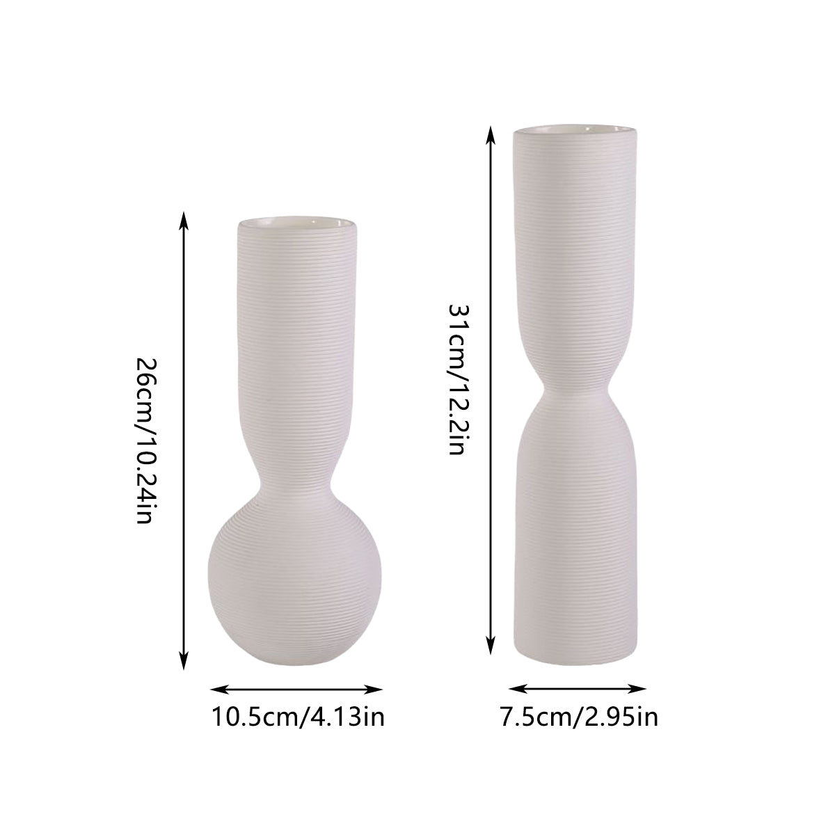 Simple White Ceramic Vase Ornament for Living Room Bedroom Decor