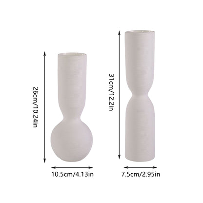Simple White Ceramic Vase Ornament for Living Room Bedroom Decor