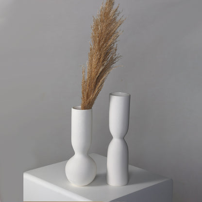 Simple White Ceramic Vase Ornament for Living Room Bedroom Decor