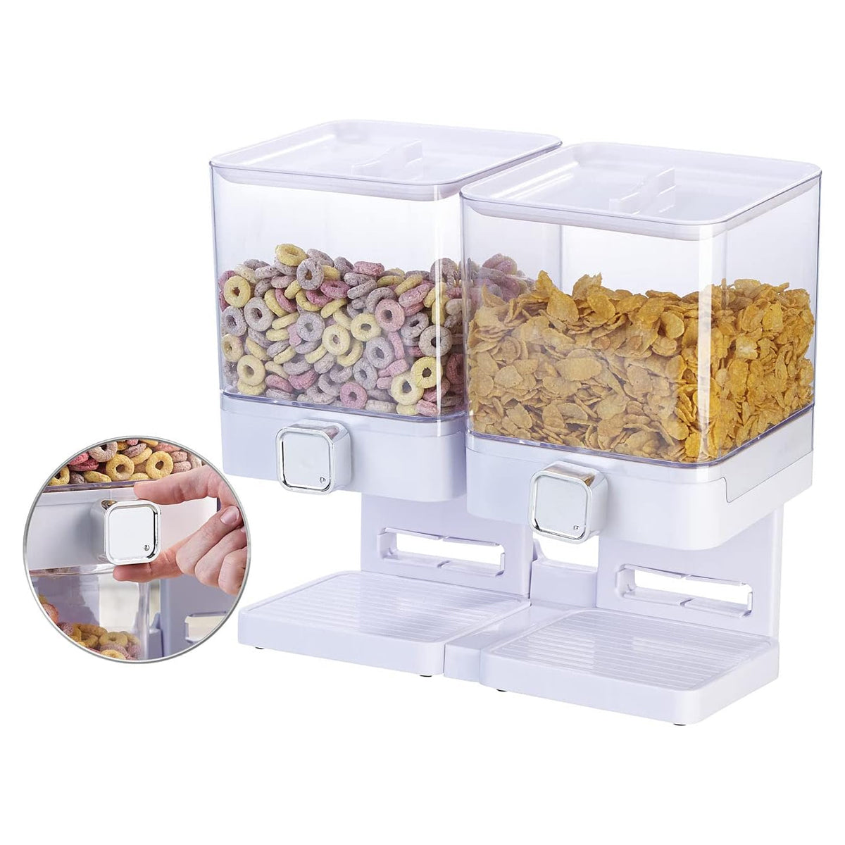 Double Cup Grain Storage Distributor Clear for Rice Cereal Nuts Pasta Use AU