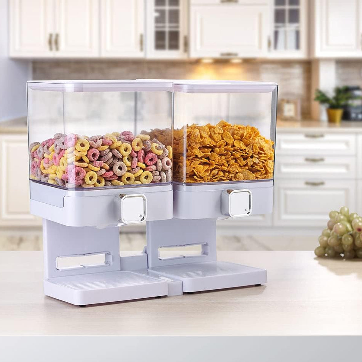 Double Cup Grain Storage Distributor Clear for Rice Cereal Nuts Pasta Use AU