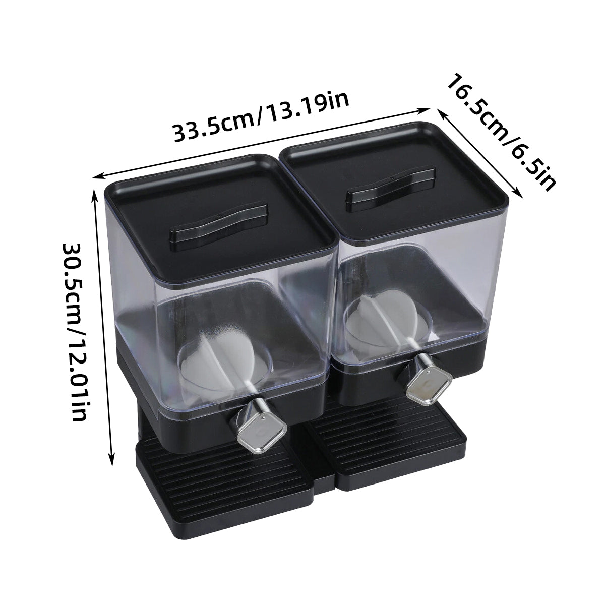 Double Cup Grain Storage Distributor Clear for Rice Cereal Nuts Pasta Use AU