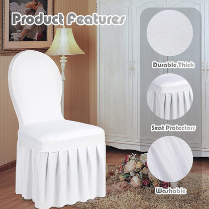 2pcs Pleated Chair Skirt Covers for Hotel Banquet Events