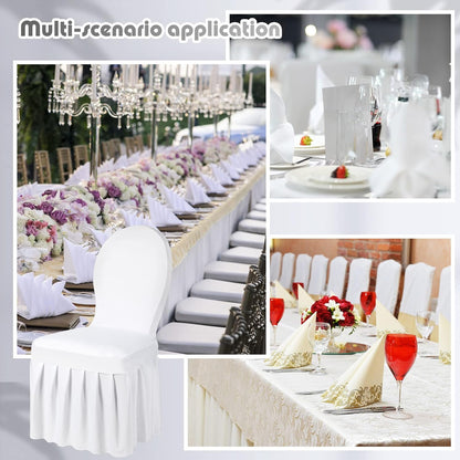 2pcs Pleated Chair Skirt Covers for Hotel Banquet Events