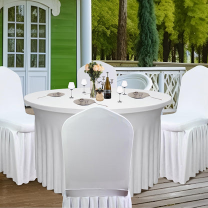 2pcs Pleated Chair Skirt Covers for Hotel Banquet Events