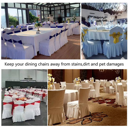 2pcs Pleated Chair Skirt Covers for Hotel Banquet Events