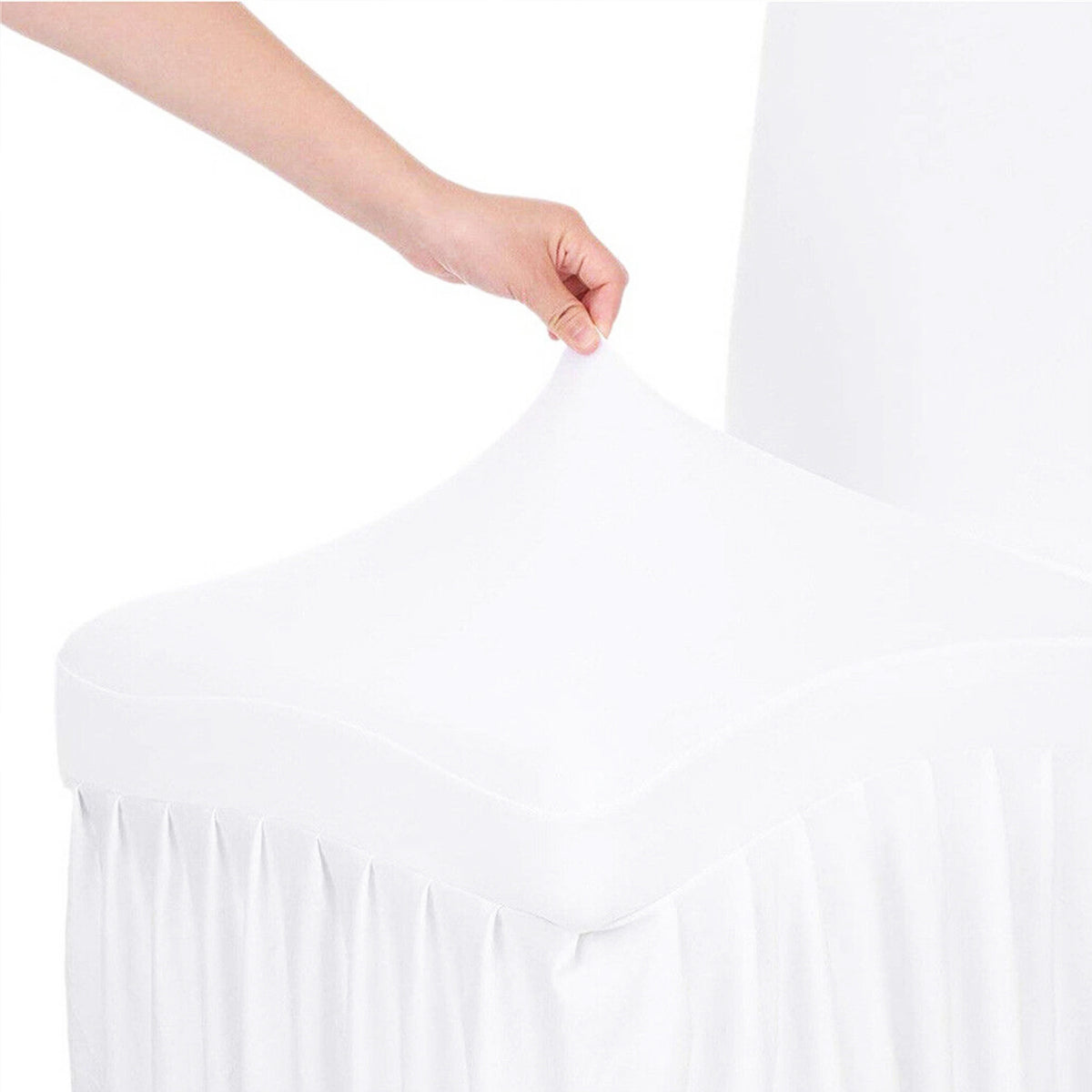 2pcs Pleated Chair Skirt Covers for Hotel Banquet Events