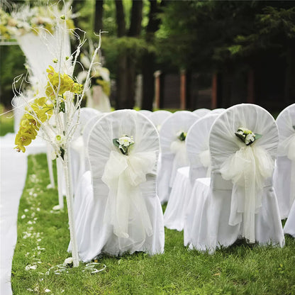 2pcs Pleated Chair Skirt Covers for Hotel Banquet Events