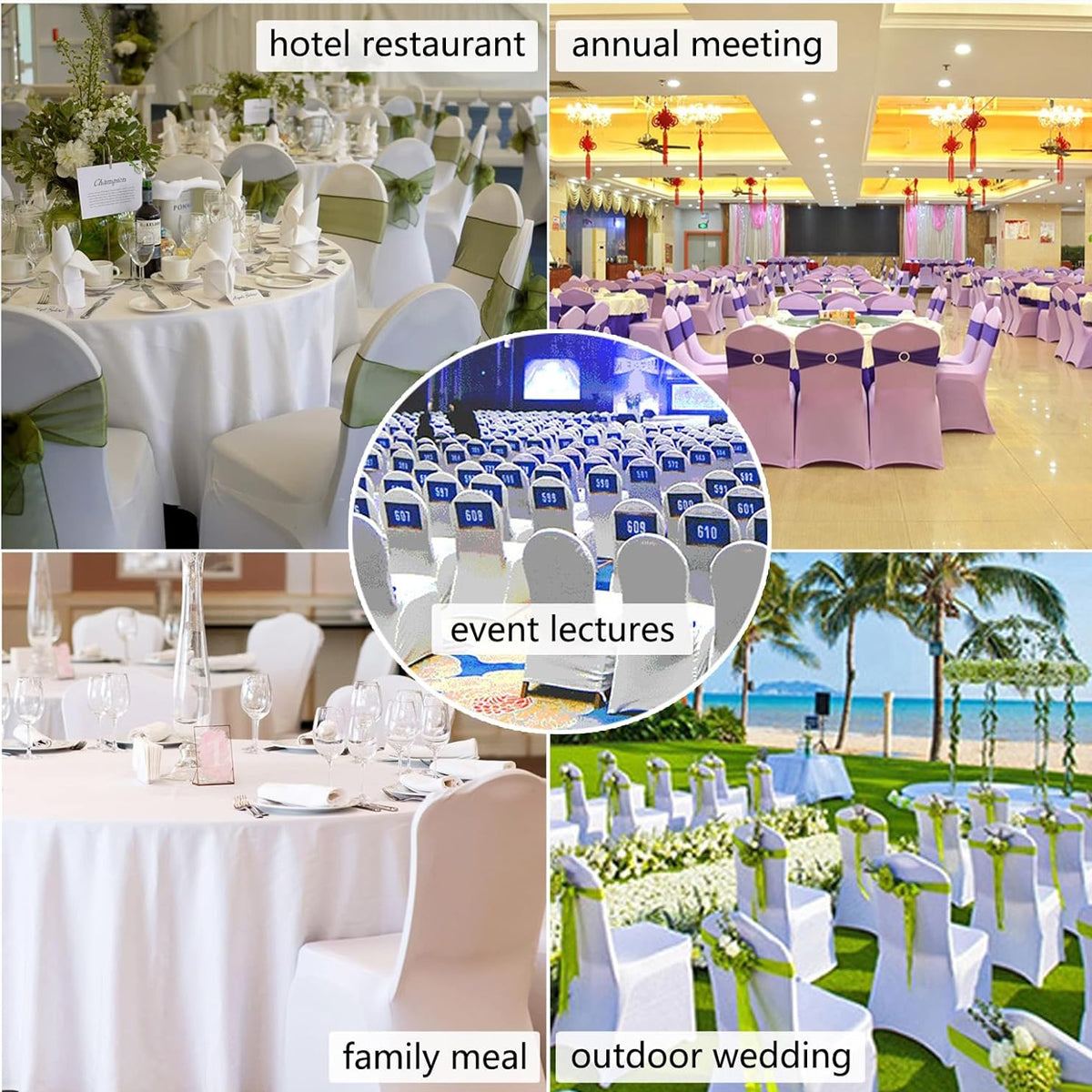 4 Pcs Universal Elastic Chair Covers for Banquet Decor