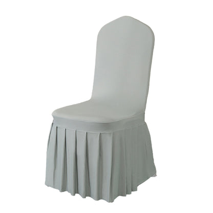 2pcs Pleated Chair Skirt Covers for Hotel Banquet Events