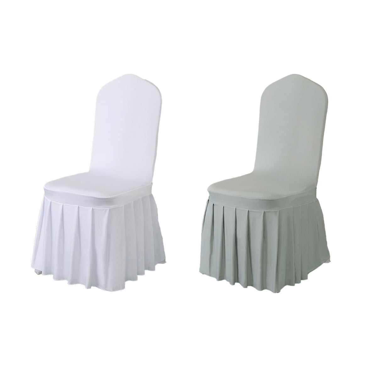 2pcs Pleated Chair Skirt Covers for Hotel Banquet Events