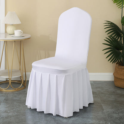 2pcs Pleated Chair Skirt Covers for Hotel Banquet Events