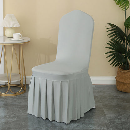 2pcs Pleated Chair Skirt Covers for Hotel Banquet Events