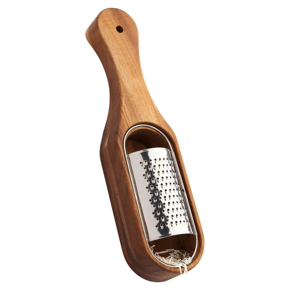 Premium Stainless Steel Cheese Grater with Acacia Wood Handle Scraper Planer AU