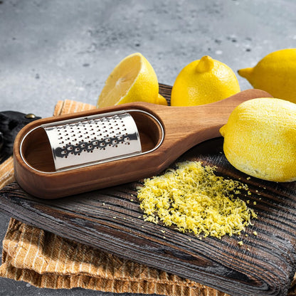 Premium Stainless Steel Cheese Grater with Acacia Wood Handle Scraper Planer AU