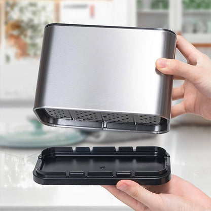 4 Compartments Stainless Steel Cutlery Holder Chopsticks Storage Organizer