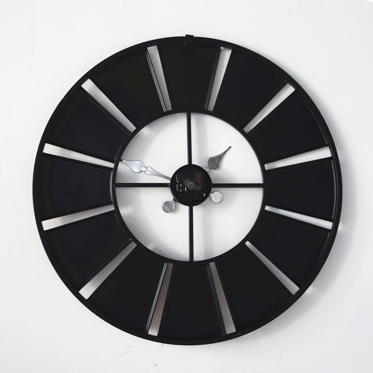 60cm Modern Multi-Coloured Round Metal Wall Clock Large Decorative Home Office