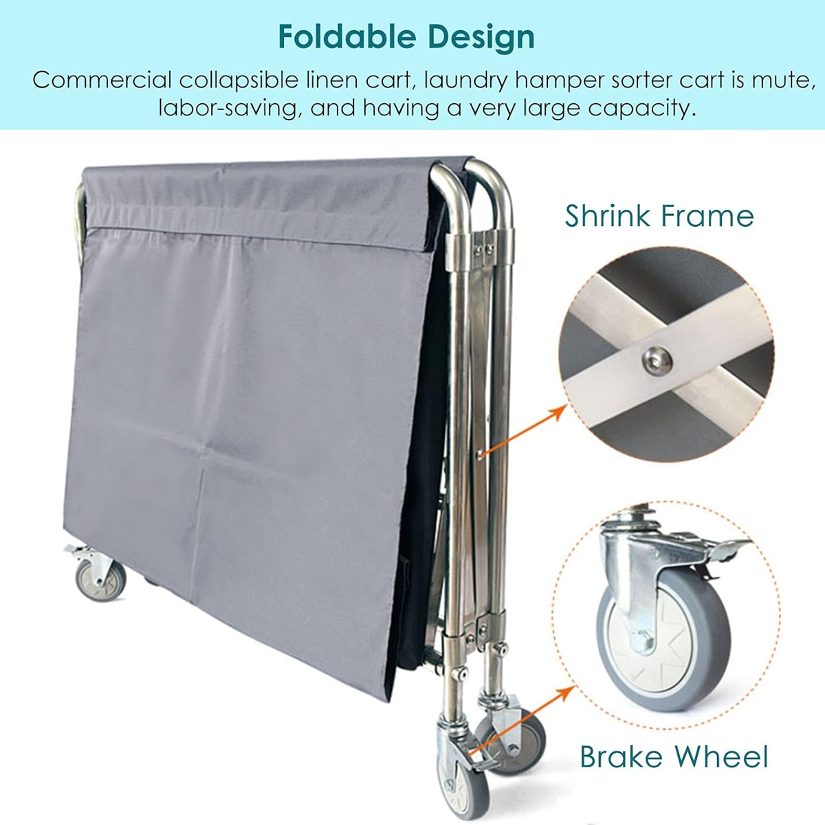 Multi Functional Hand Pushed Cloth Cleaning Service Cart Hotel Guesthouse Rooms