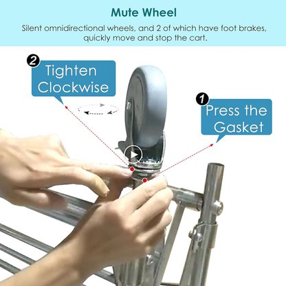 Multi Functional Hand Pushed Cloth Cleaning Service Cart Hotel Guesthouse Rooms