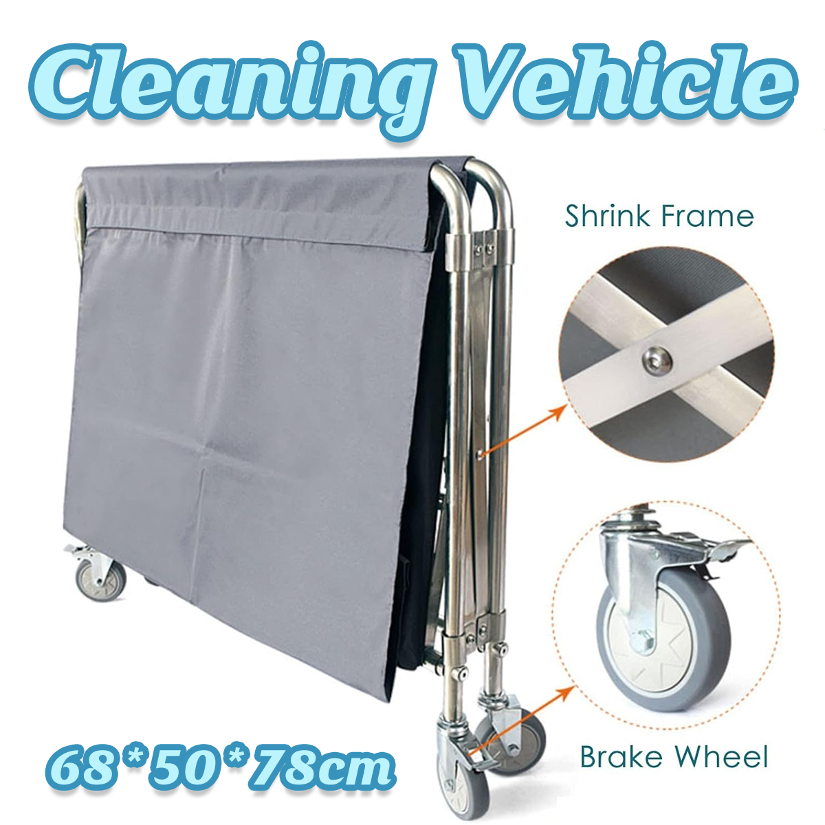 Multi Functional Hand Pushed Cloth Cleaning Service Cart Hotel Guesthouse Rooms