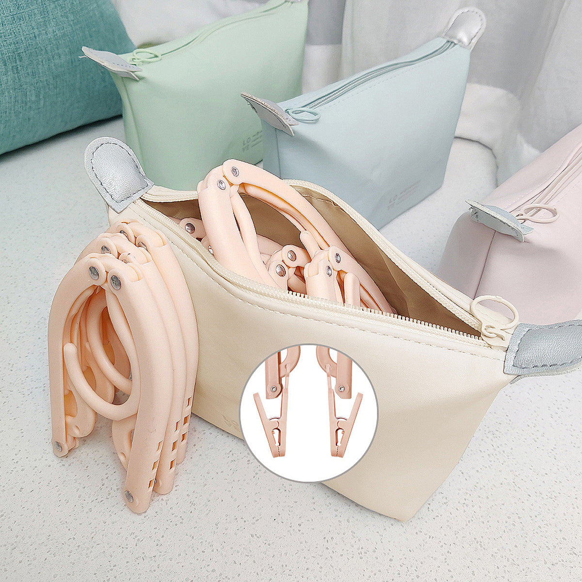 15PCS Portable Folding Travel Clothes Hanger Durable for Suit Jacket Blouse Use