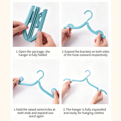 15PCS Portable Folding Travel Clothes Hanger Durable for Suit Jacket Blouse Use