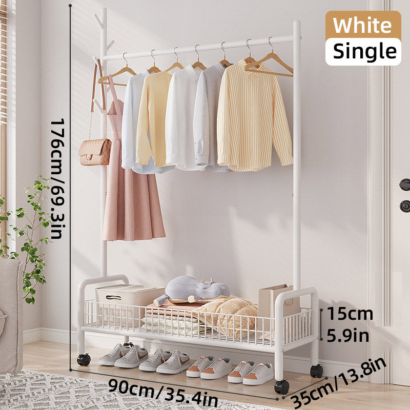 Simple Drying Rack Floor to Ceiling Indoor Hanging Clothes Rack for Bedroom Use