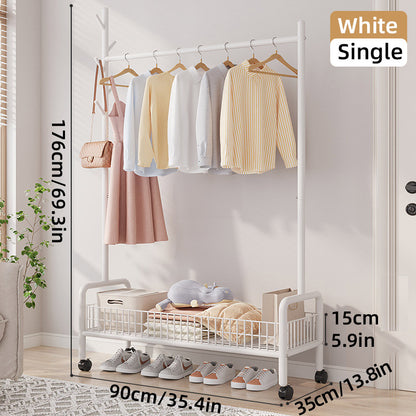 Simple Drying Rack Floor to Ceiling Indoor Hanging Clothes Rack for Bedroom Use