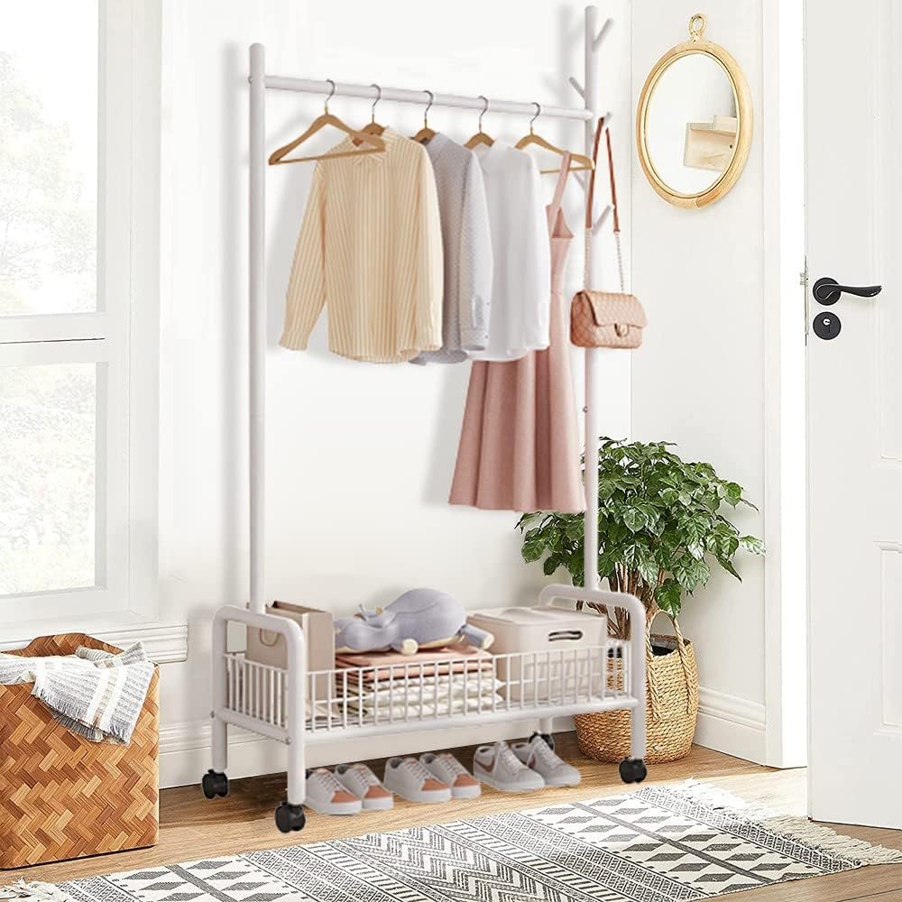 Simple Drying Rack Floor to Ceiling Indoor Hanging Clothes Rack for Bedroom Use