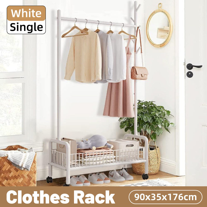 Simple Drying Rack Floor to Ceiling Indoor Hanging Clothes Rack for Bedroom Use