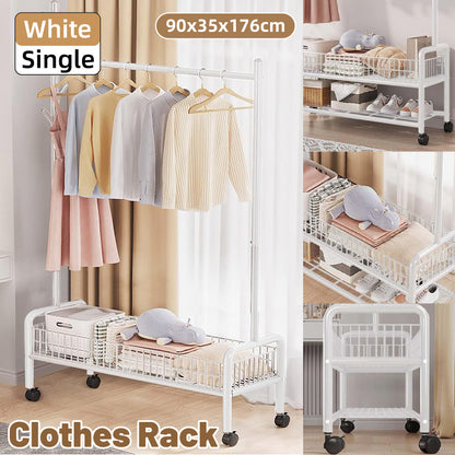 Simple Drying Rack Floor to Ceiling Indoor Hanging Clothes Rack for Bedroom Use