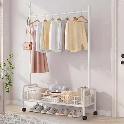 Simple Drying Rack Floor to Ceiling Indoor Hanging Clothes Rack for Bedroom Use