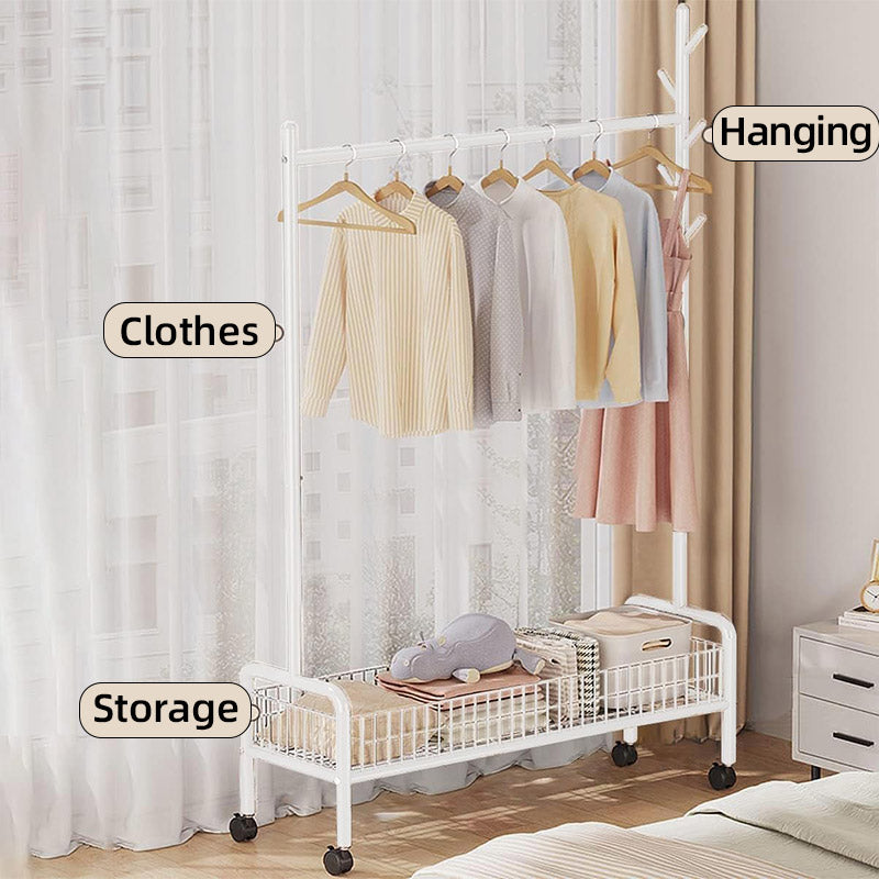 Simple Drying Rack Floor to Ceiling Indoor Hanging Clothes Rack for Bedroom Use