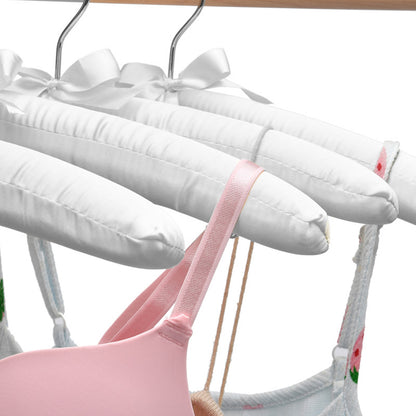 4pcs Silk Wrapped Fabric Clothes Hangers with Swivel Hook