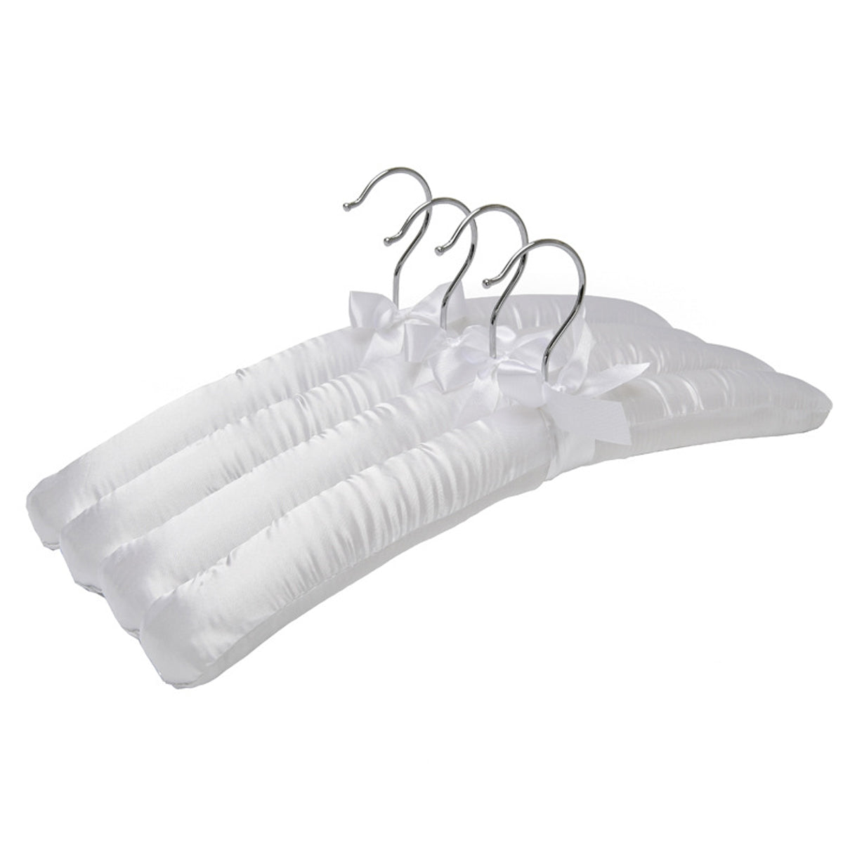 4pcs Silk Wrapped Fabric Clothes Hangers with Swivel Hook
