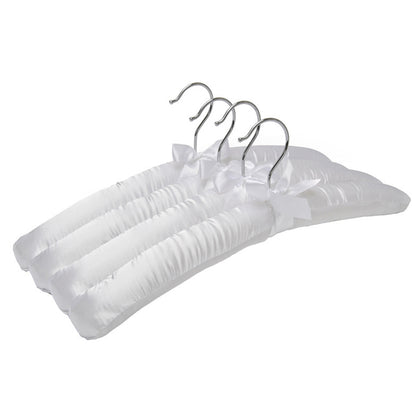 4pcs Silk Wrapped Fabric Clothes Hangers with Swivel Hook