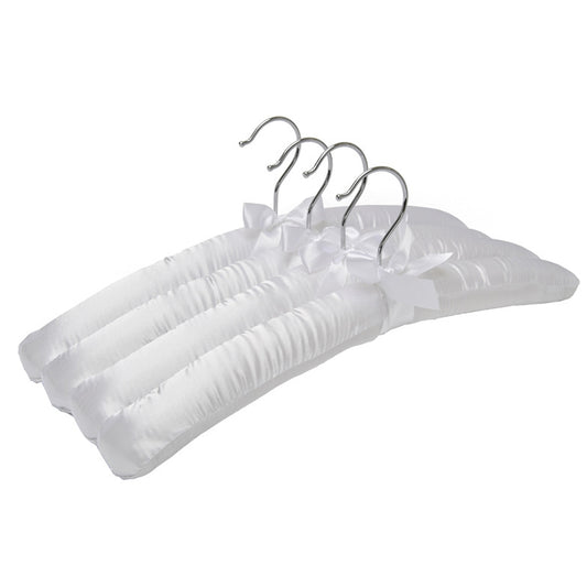 4pcs Silk Wrapped Fabric Clothes Hangers with Swivel Hook