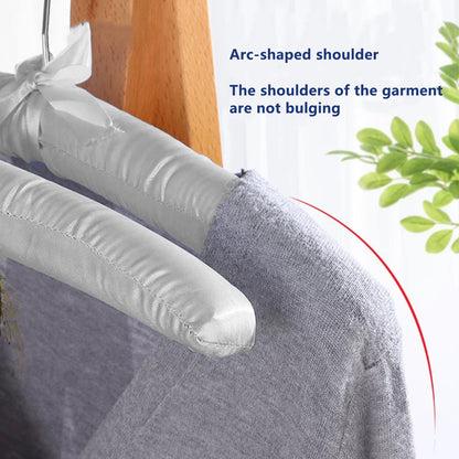 4pcs Silk Wrapped Fabric Clothes Hangers with Swivel Hook