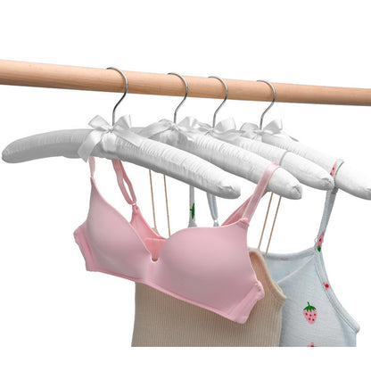 4pcs Silk Wrapped Fabric Clothes Hangers with Swivel Hook