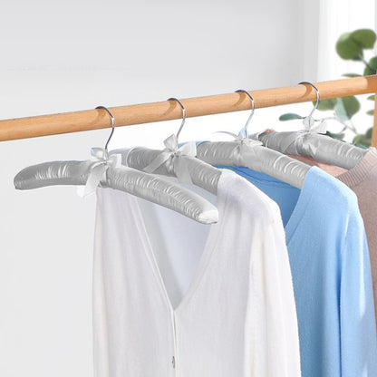 4pcs Silk Wrapped Fabric Clothes Hangers with Swivel Hook