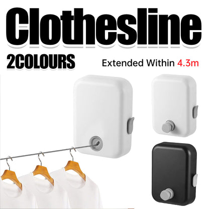 Retractable Indoor Clothesline 4.3m Stainless Steel Rope