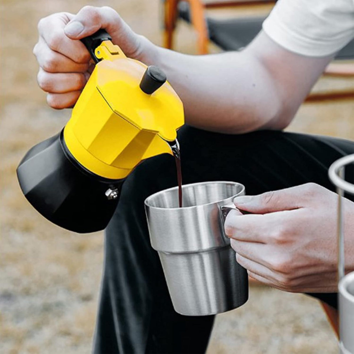 6pcs Double Wall Stainless Steel Coffee Mugs with Holder